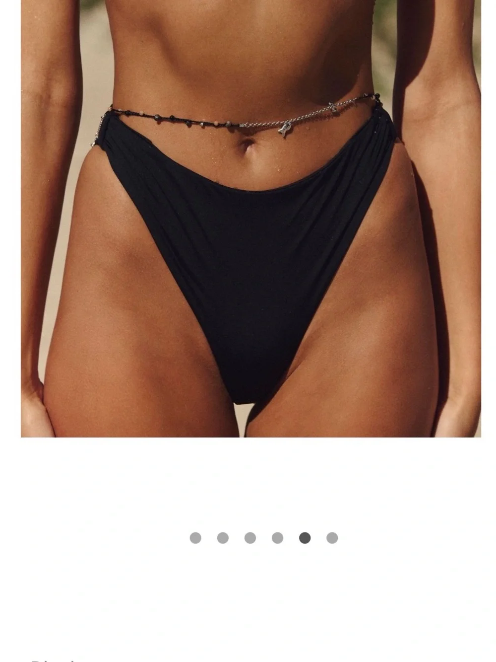 FP Toast Swim Bikini Set Knot Top Cinch High-Waisted Bottoms Black Small NWT NEW
